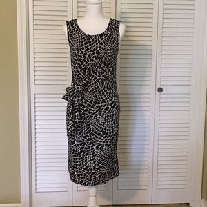 BCBGMaxazria black and cream fitted dress